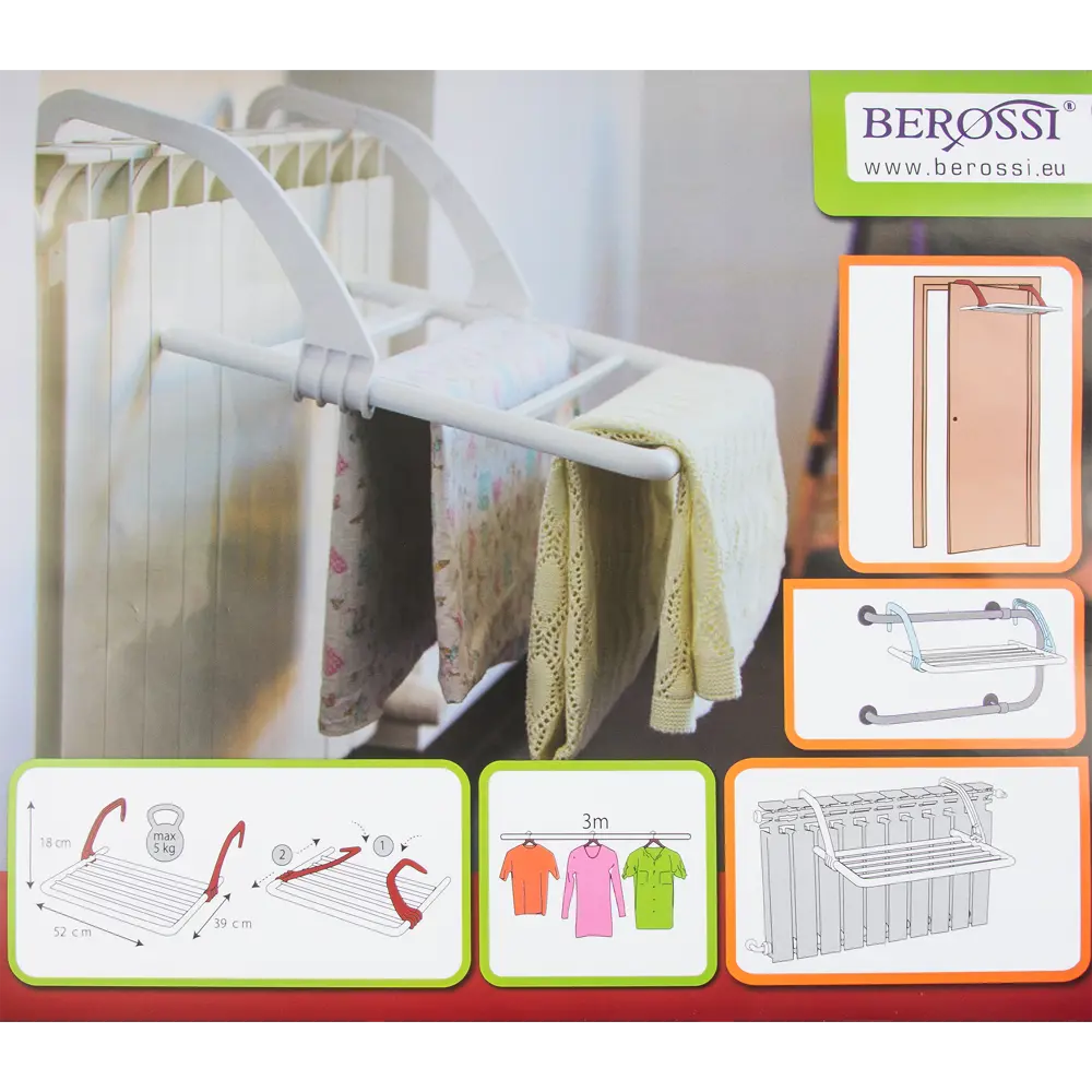 Сушилка для белья настенная 53 см цвет снежно-белый Santreyd STLM-2148266 - Вид №2