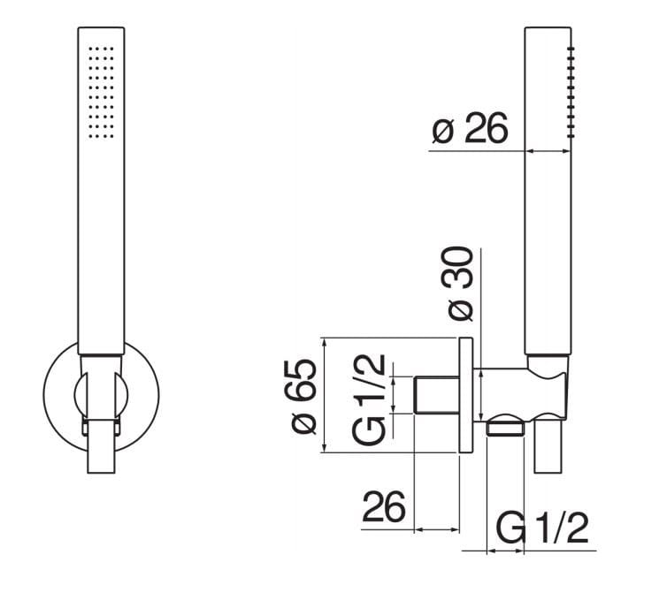 Настенный ручной душ с гибким Nobili Velis ARCH-00098778 - Вид №2