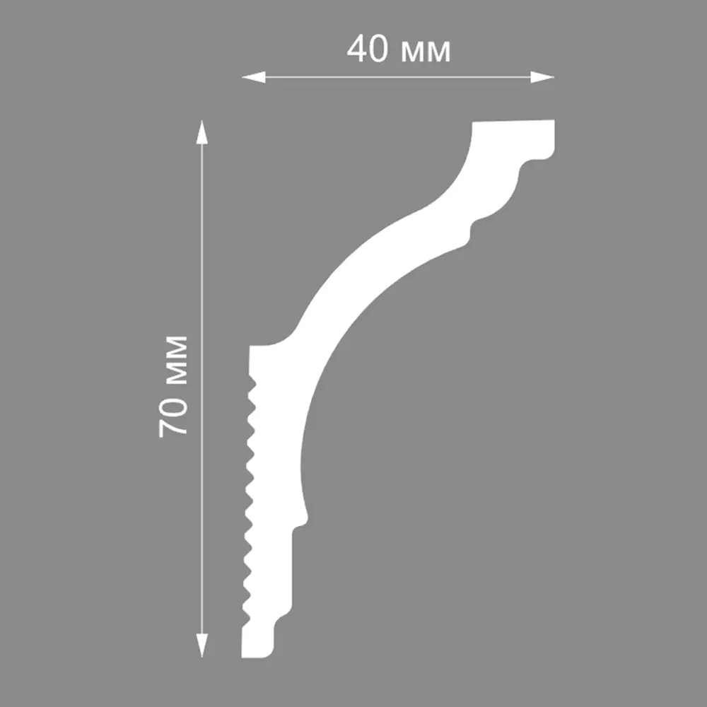 Плинтус потолочный полистирол для натяжного потолка Classic-5 белый 40x70x2000 мм Santreyd STLM-2068052 - Вид №1