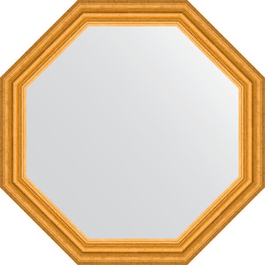 BY 3996 Зеркало в багетной раме - состаренное золото 67 mm EVOFORM Octagon