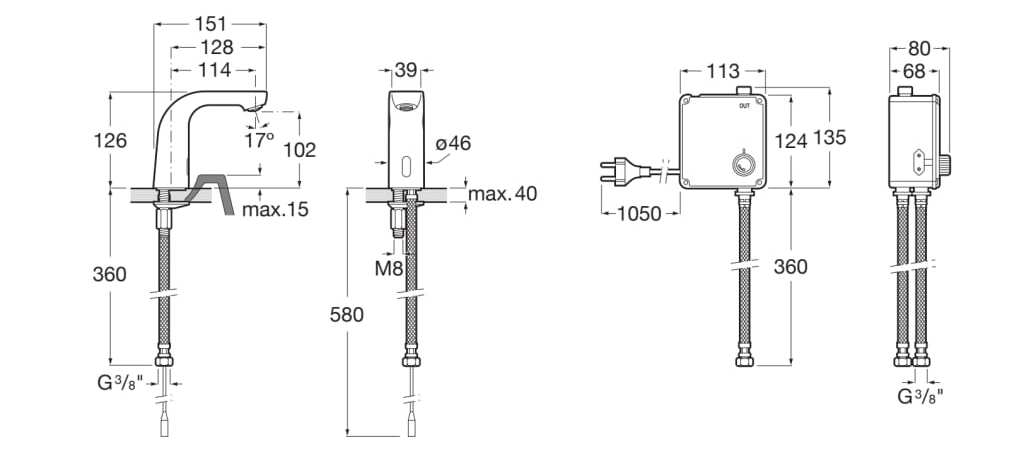 Электронный смеситель для раковины из хромированной латуни Roca L20 ARCH-00004883 - Вид №3