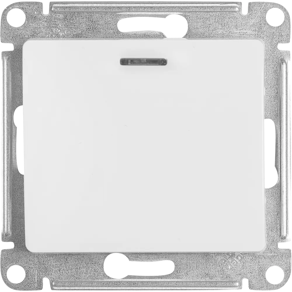 Выключатель встраиваемый Systeme Electric Glossa СХ1А 1 клавиша с подсветкой цвет молочный STLM-2028956 - Вид №1