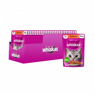 ПР0059373*28 Корм для кошек телятина рагу пауч 75г (упаковка - 28 шт) WHISKAS
