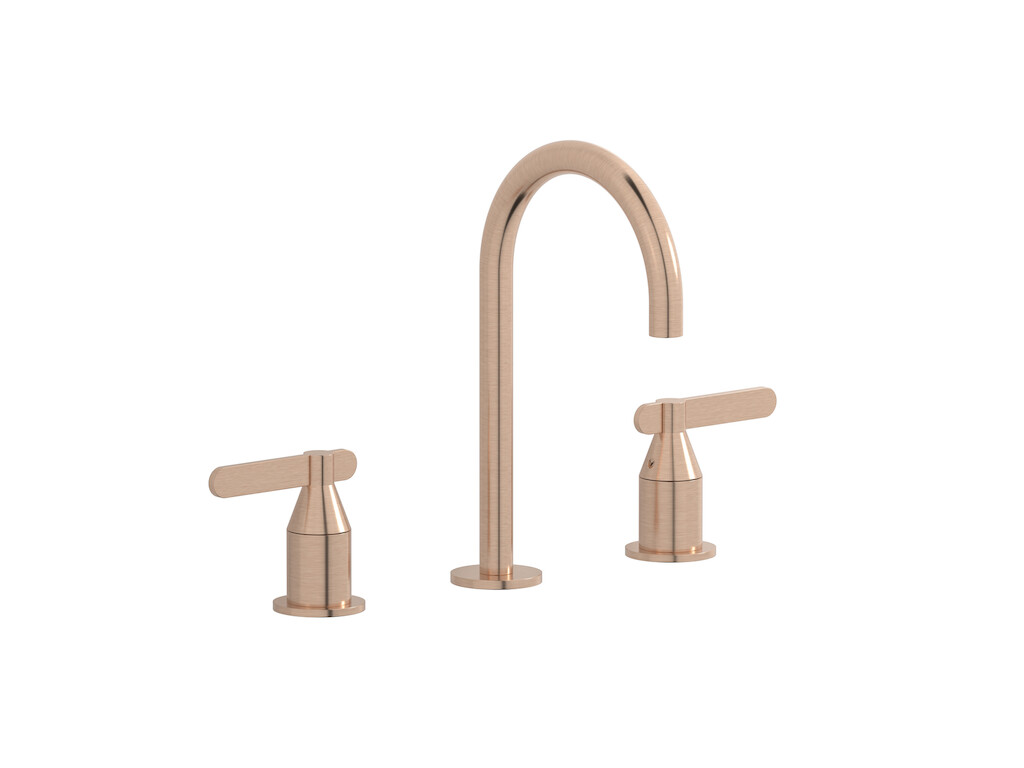 Смеситель для раковины на 3 отверстия с коротким изливом в комплекте с донным клапаном. WE ARE IB ol299cc Brushed Rose Gold Soho