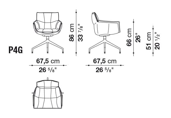 Тканевый стул с подлокотниками B&B Italia Husk ARCH-00136261 - Вид №3