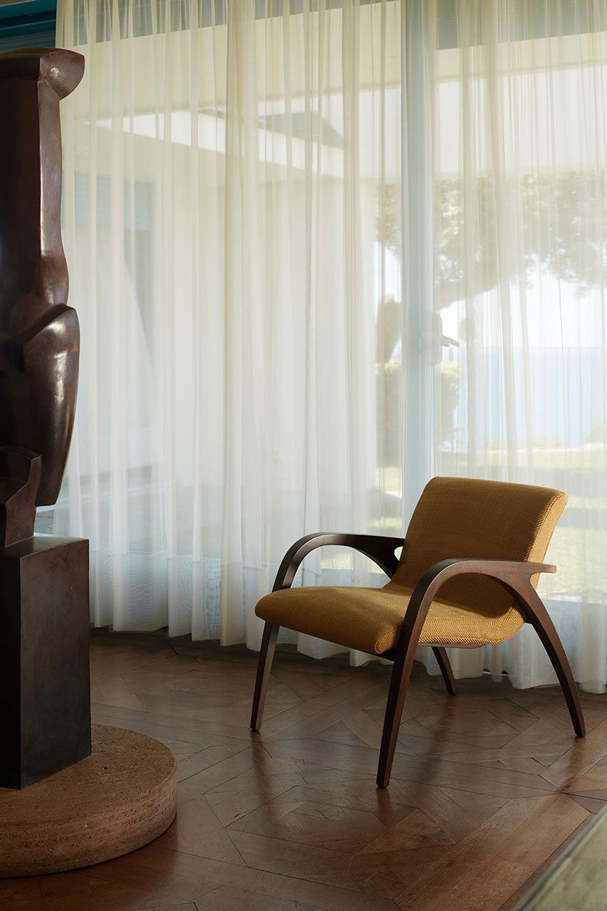 Ткань сад стул с подлокотниками Exteta Franco Albini Re-edition ARCH-00095404 - Вид №11