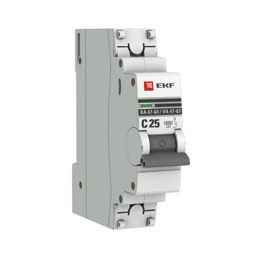 Автоматический выключатель EKF PROxima ВА47-63 1P C25 А 6 кА mcb4763-6-1-25C-pro 82421204 STLM-2024175 