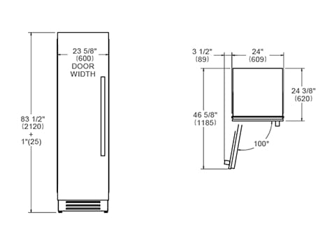 Встраиваемый вертикальный морозильник из нержавеющей стали Bertazzoni ARCH-00023383 - Вид №2