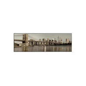 Картина в раме Alumoart "View of the Brooklyn bridge" 50x150 см, крепление через профиль