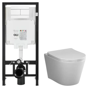 Комплект инсталляции Oli 80 Eco с безободковым унитазом AM.PM Flash