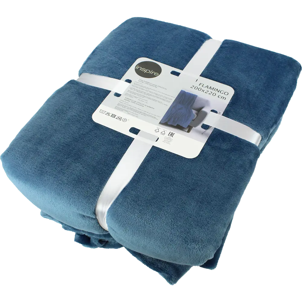 Плед Flamingo 200x220 см микрофибра цвет синий INSPIRE STLM-2131741