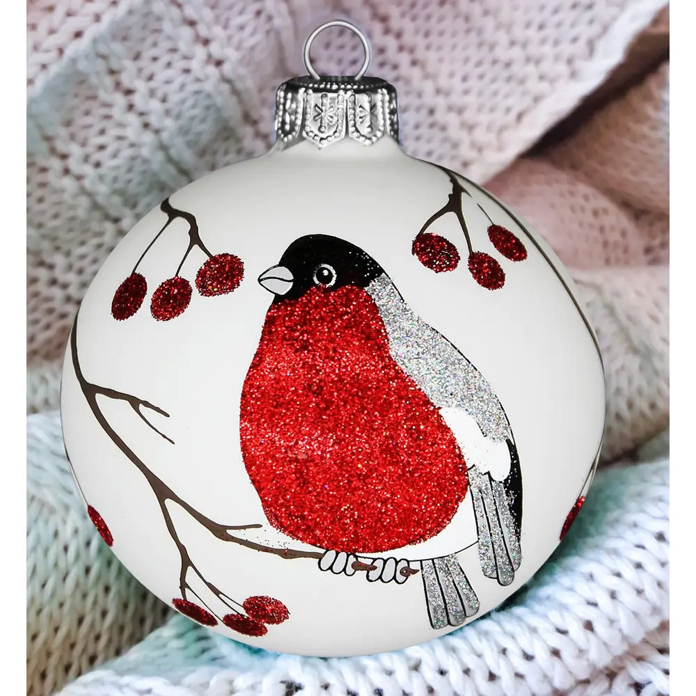 82856256 Шар ёлочный «Снегирь в рябине» 85 мм STLM-1517411 Santreyd  - Вид №5