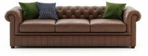 Laskasas Стеганый 3-местный кожаный диван