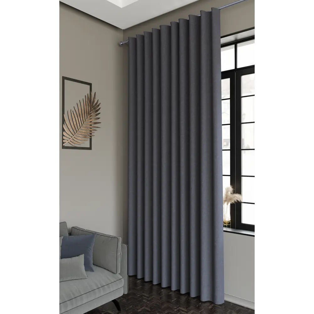 Штора Kreaforta Looks серый рогожка 200x260 см со скрытыми петлями 89409076 STLM-1568135