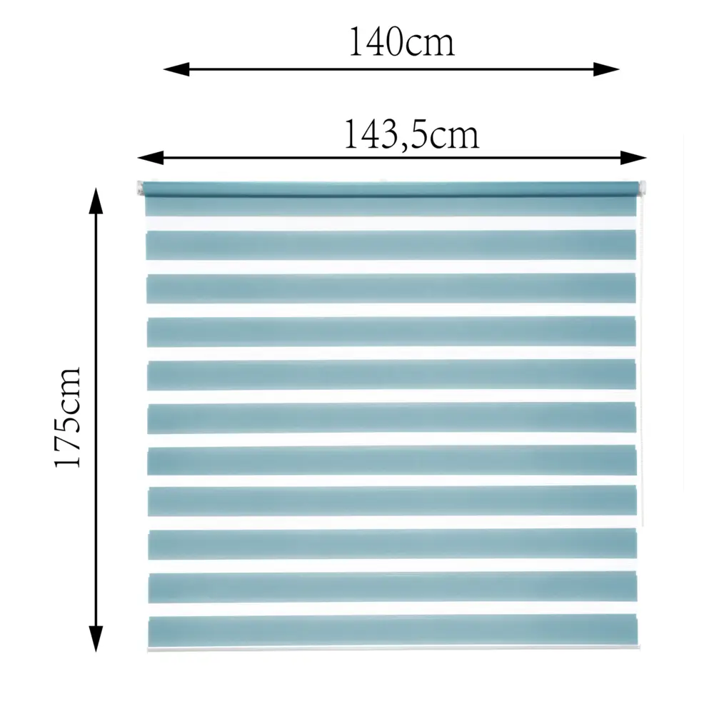 Штора рулонная день-ночь Inspire Peter 140x175 см бирюза Aqua 3 STLM-2203087 - Вид №2