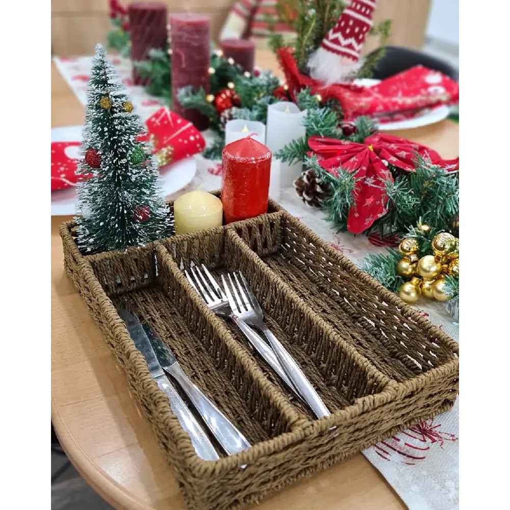 82197704 Ель искусственная новогодняя заснеженная с украшениями 20 см STLM-0021682 Santreyd  - Вид №4