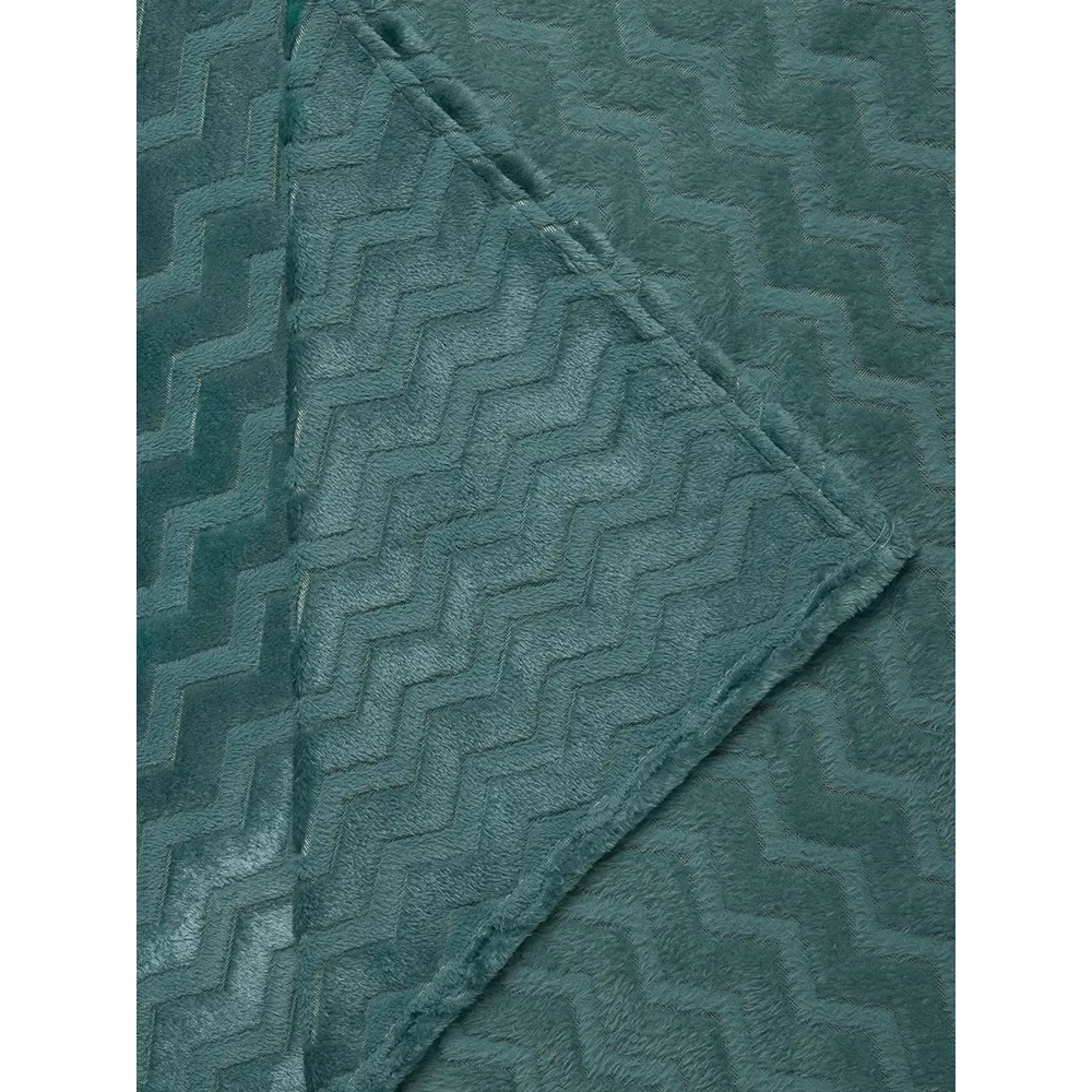 Плед Зигзаг 200x220 см фланель цвет бирюзовый TEXREPUBLIC STLM-2012402 - Вид №1