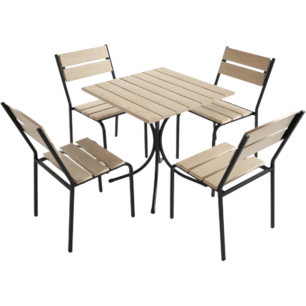 Набор садовой мебели Forest дерево: стол и 4 стула Santreyd 5 STLM-2207339