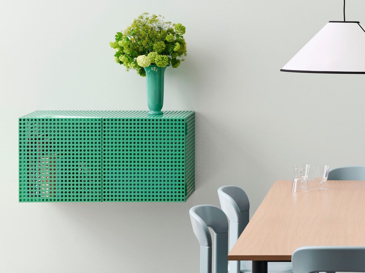 Горизонтальный стальной навесной шкаф с порошковым покрытием Hay перфорированный шкаф ARCH-00134850 - Вид №1