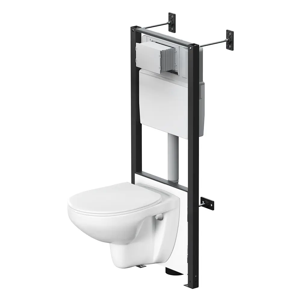 Комплект инсталляция с унитазом Damixa Elder с клавишей цвет глянцевый хром STLM-2066815 - Вид №1