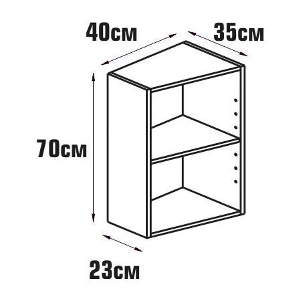 Каркас навесной угловой скошенный 40х70 см, цвет белый 18793352 STLM-2099402 DELINIA  - Вид №6
