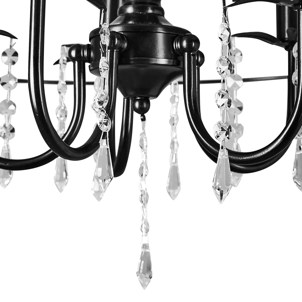 Люстра хрустальная подвесная Черный жемчуг 5xE14x60 Вт, металл/хрусталь, цвет чёрный СВЕТПРОМЪ STLM-2036859 - Вид №7