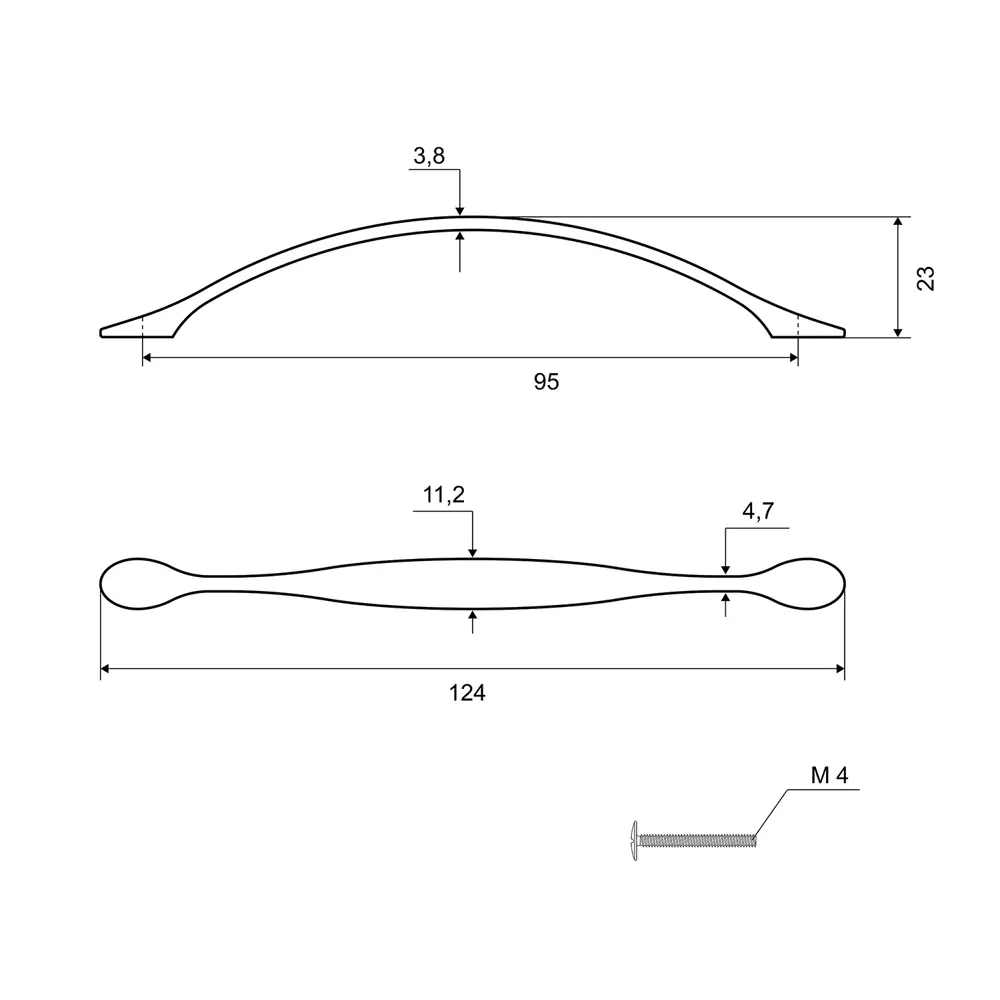 Мебельная ручка-скоба 1082.96.BN 96 мм матовый никель PALLADIUM STLM-2002294 - Вид №2