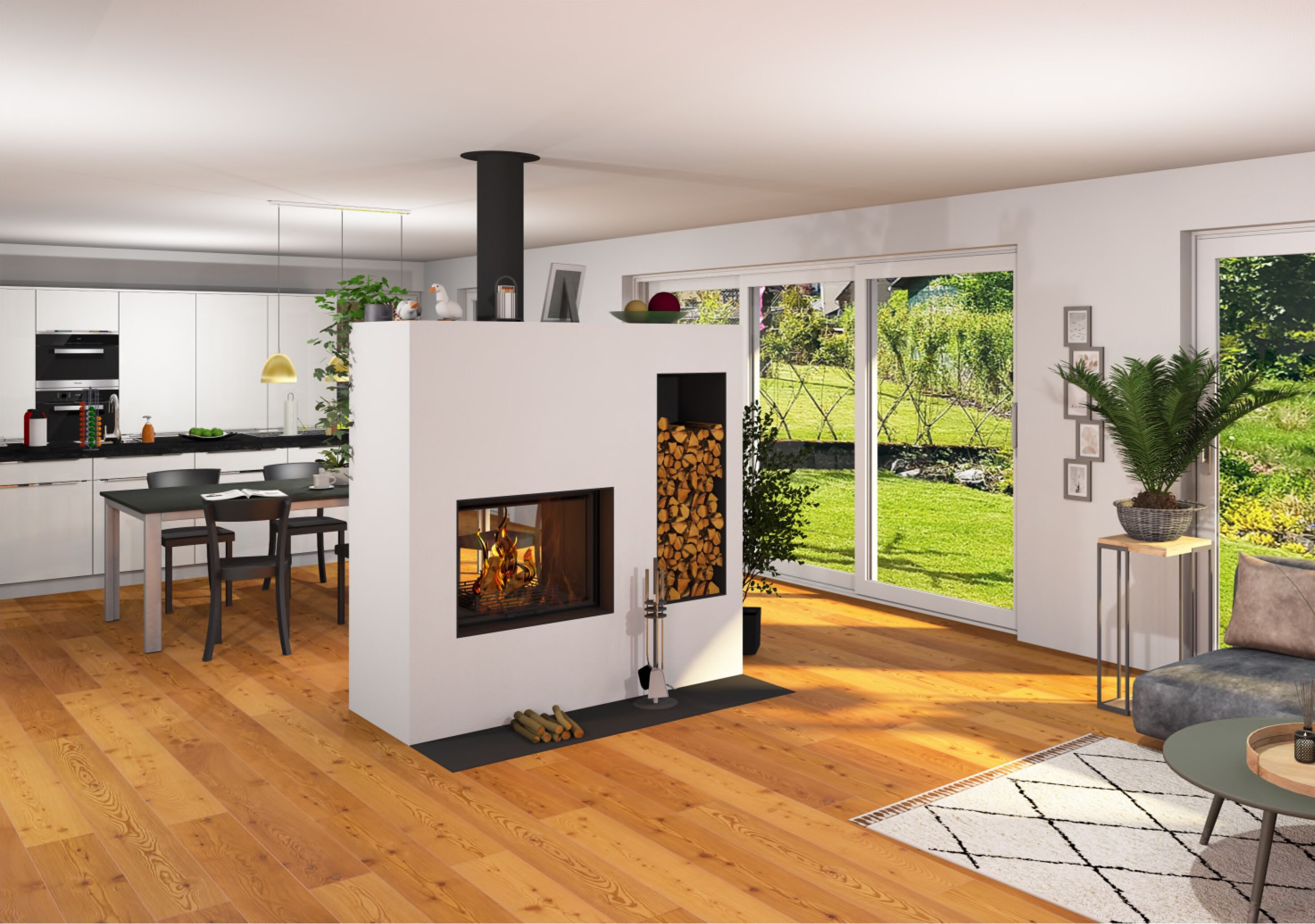 Двухсторонний дровяной камин с каталитическим фильтром RÜEGG Скрипка ARCH-00144893 - Вид №1