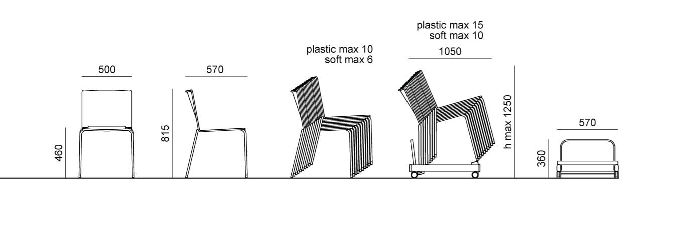 Мягкий штабелируемый стул Diemmebi laFILÒ ARCH-00092082 - Вид №2