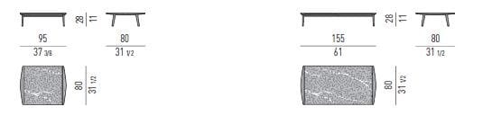 Открытый стол из тикового дерева и камня Minotti Fynn Outdoor ARCH-00148994 - Вид №2