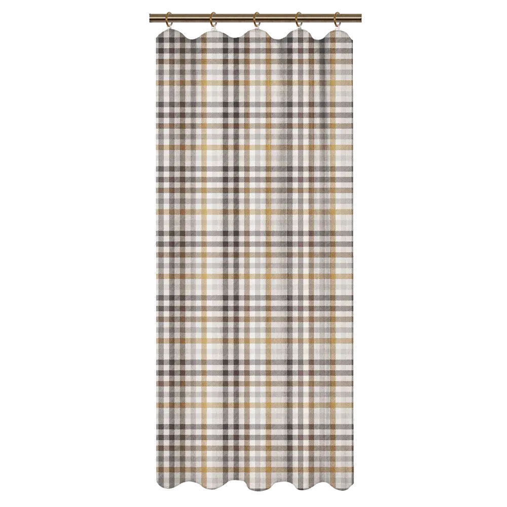 Штора на ленте для кухни Beige 145x180 см клетка цвет бежевый LINEN WAY STLM-2168250 - Вид №1