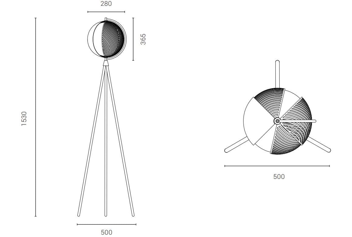 Торшер из стали и стекла OBLURE мир ARCH-00053411 - Вид №9