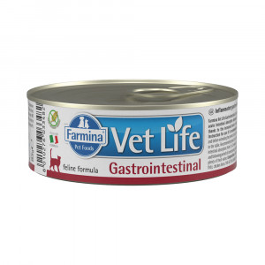 ПР0058324 Корм для кошек Vet Life Gastrointestinal при заболеваниях ЖКТ паштет банка 85г Farmina