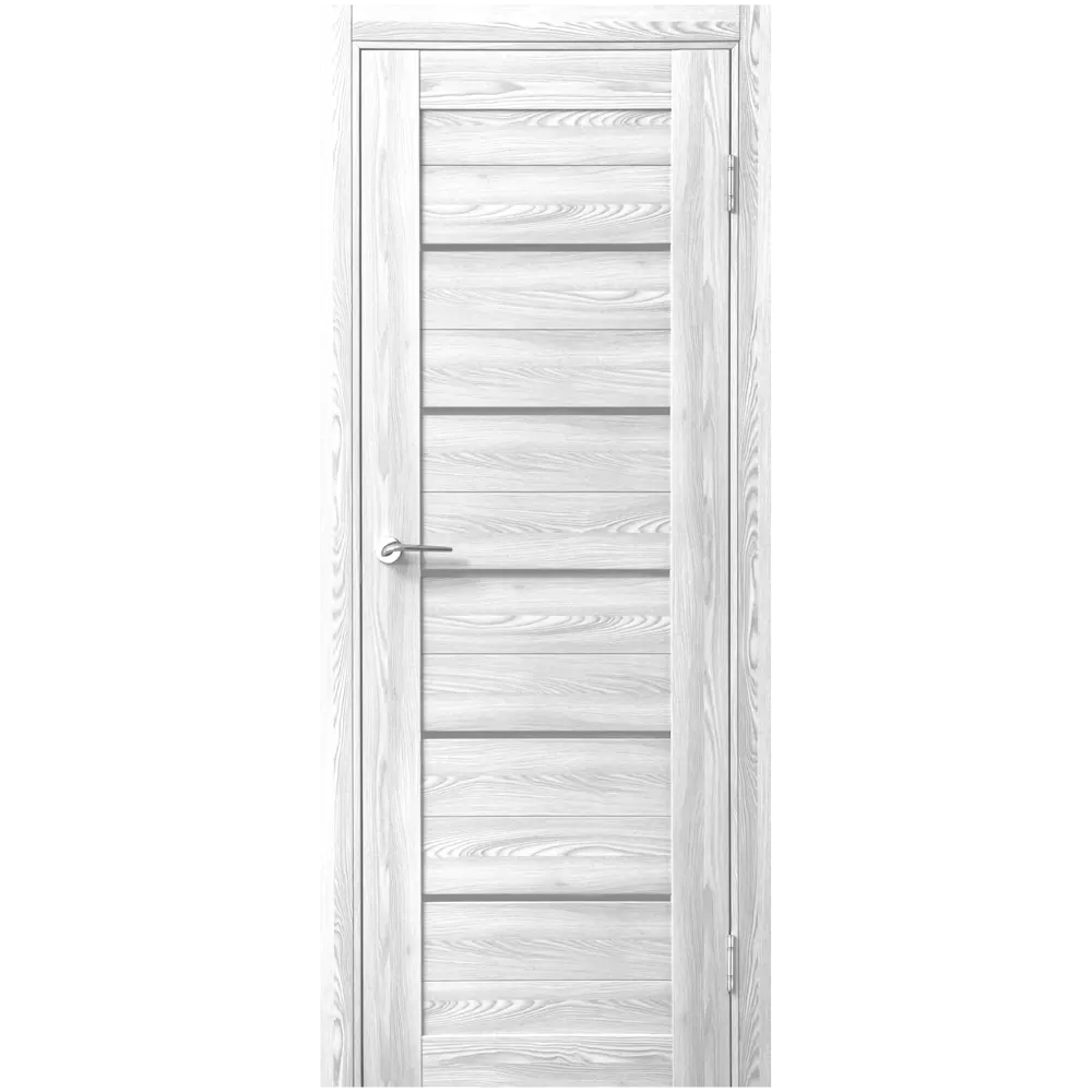 Комплект двери Новара Горизонталь остекленная 70x200 см ПВХ цвет ривьера айс с добором 100 мм PORTIKA STLM-2094482