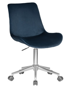 90559604 Офисное кресло Dora lm-9518 велюр цвет синий ножки хром STLM-0282242 DOBRIN