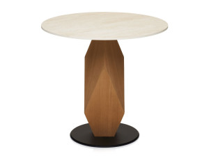 Круглый стол из стали и дерева