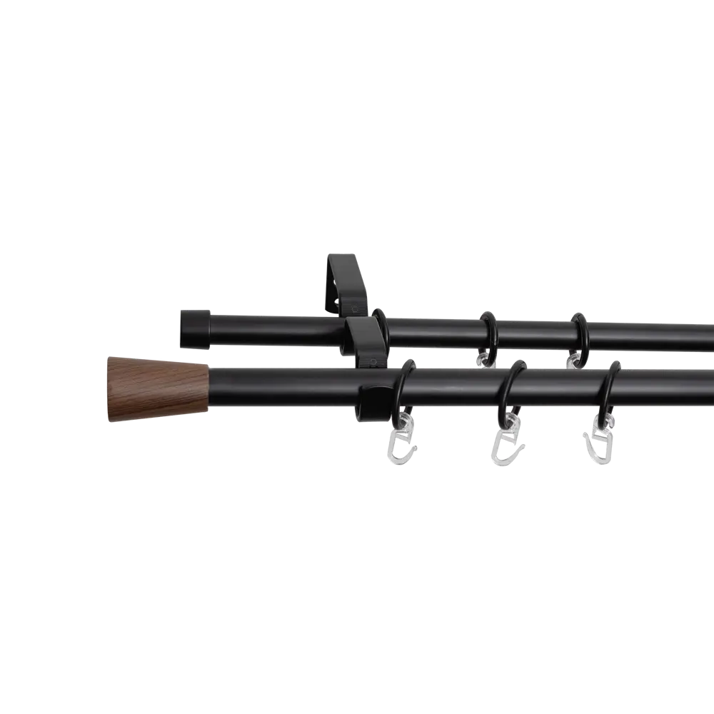 Настенный карниз раздвижной двухрядный KREAFORTA Каура d16/19 160-300 см металл цвет черный 89457740 STLM-2073805  - Вид №5