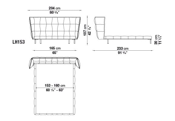 Двуспальная кровать из ткани с мягким изголовьем B&B Italia Husk ARCH-00069406 - Вид №12