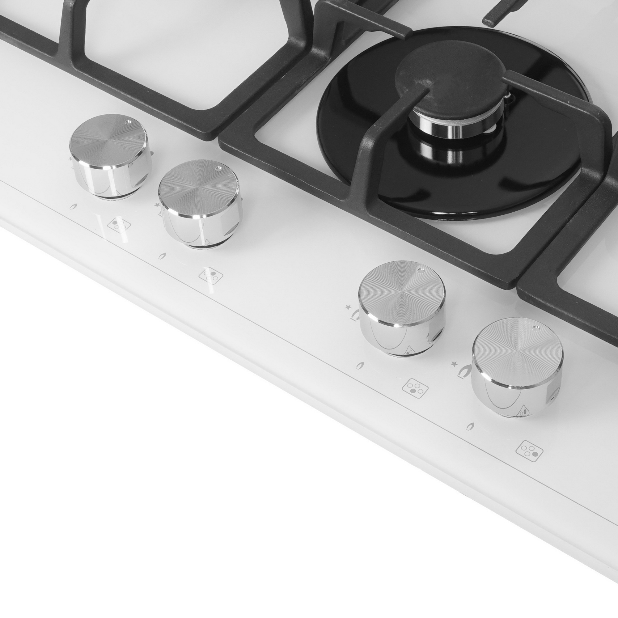 9168785 Газовая варочная поверхность Meferi MGH604WH GLASS ULTRA STDN-0102950 - Вид №2