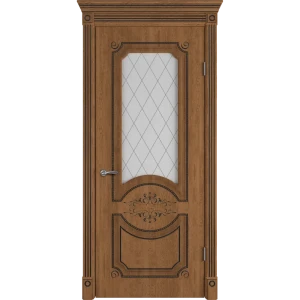 Дверь межкомнатная остекленная с замком и петлями в комплекте Милана 90x200 см ламинация ПВХ цвет дуб аурум
