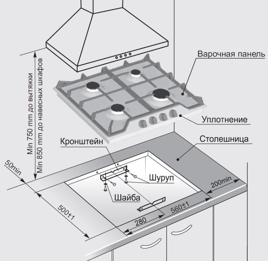 1182163 Газовая варочная поверхность Gefest ПВГ 1212 К55 STDN-0100100 - Вид №6