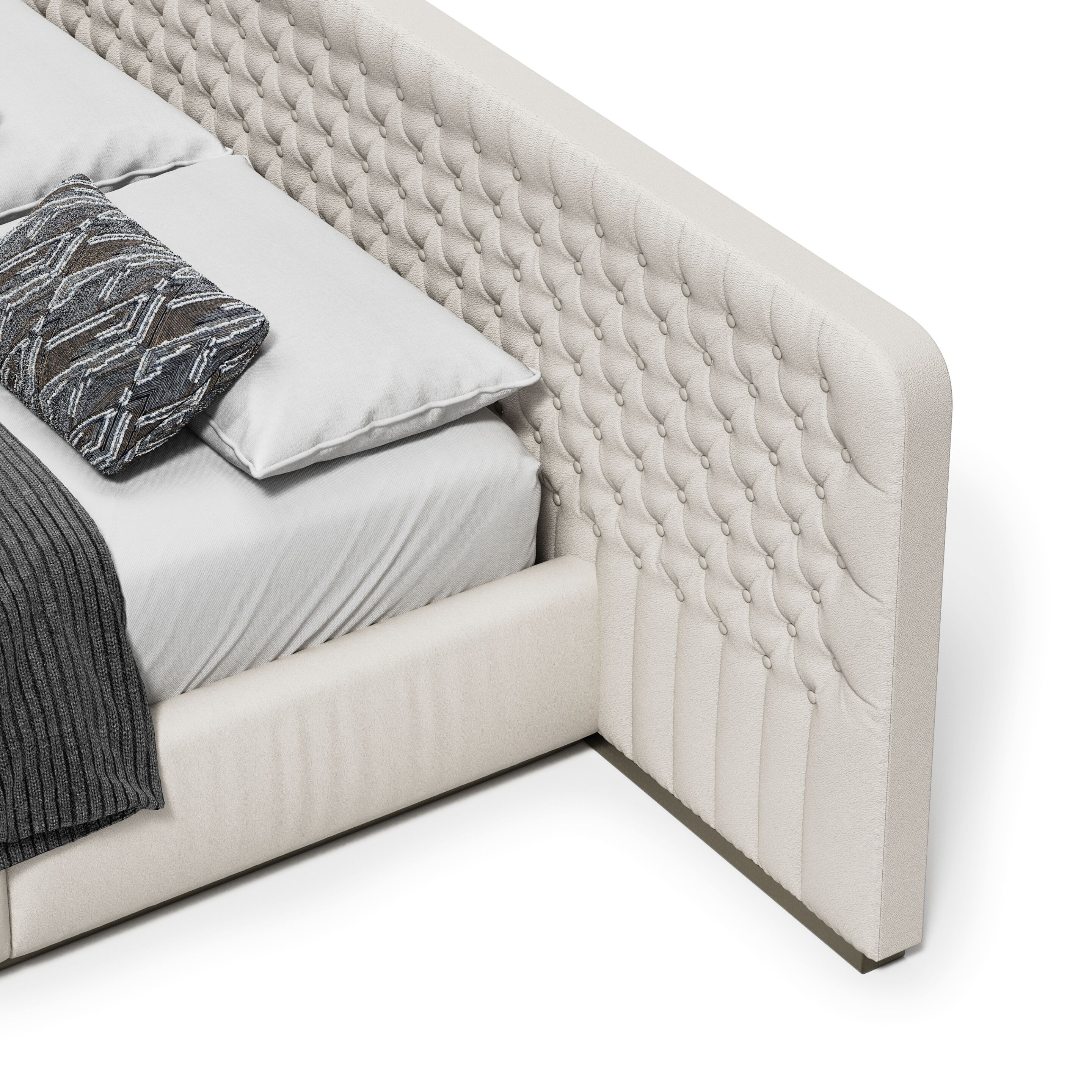 Кожаная двуспальная кровать с капитонным изголовьем Capital Collection OPERA ARCH-00138329 - Вид №5