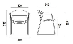 Штабелируемое кресло с подлокотниками из Biogreen® и стали BBB AGAIN ARCH-00033250 - Вид №6