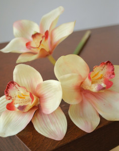 2583 302 a2 Цимбидиум искусственная орхидея, 46 см, real touch, желто-фиолетовый H-andreas