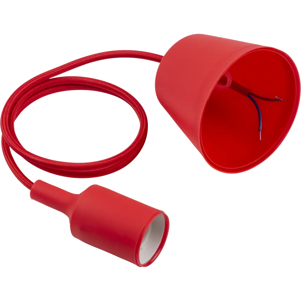 Патрон подвесной TDM Electric E27 с кабелем 1 м в красном исполнении 84833445 STLM-0055820