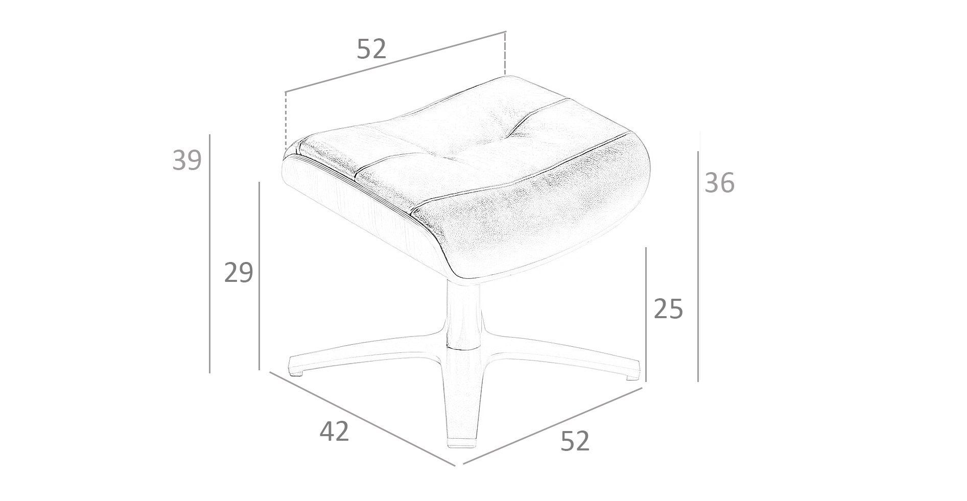 Кожаная мягкая поворотная спицевая подставка для ног Angel Cerda диван Trend ARCH-00043494 - Вид №8