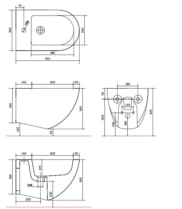 Керамическое подвесное биде Galassia DREAM ARCH-00025684 - Вид №2