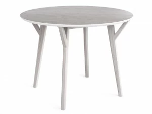Обеденный стол круглый беленый дуб, молочный 102 см Circle THE IDEA  210015 Беленый дуб;бежевый