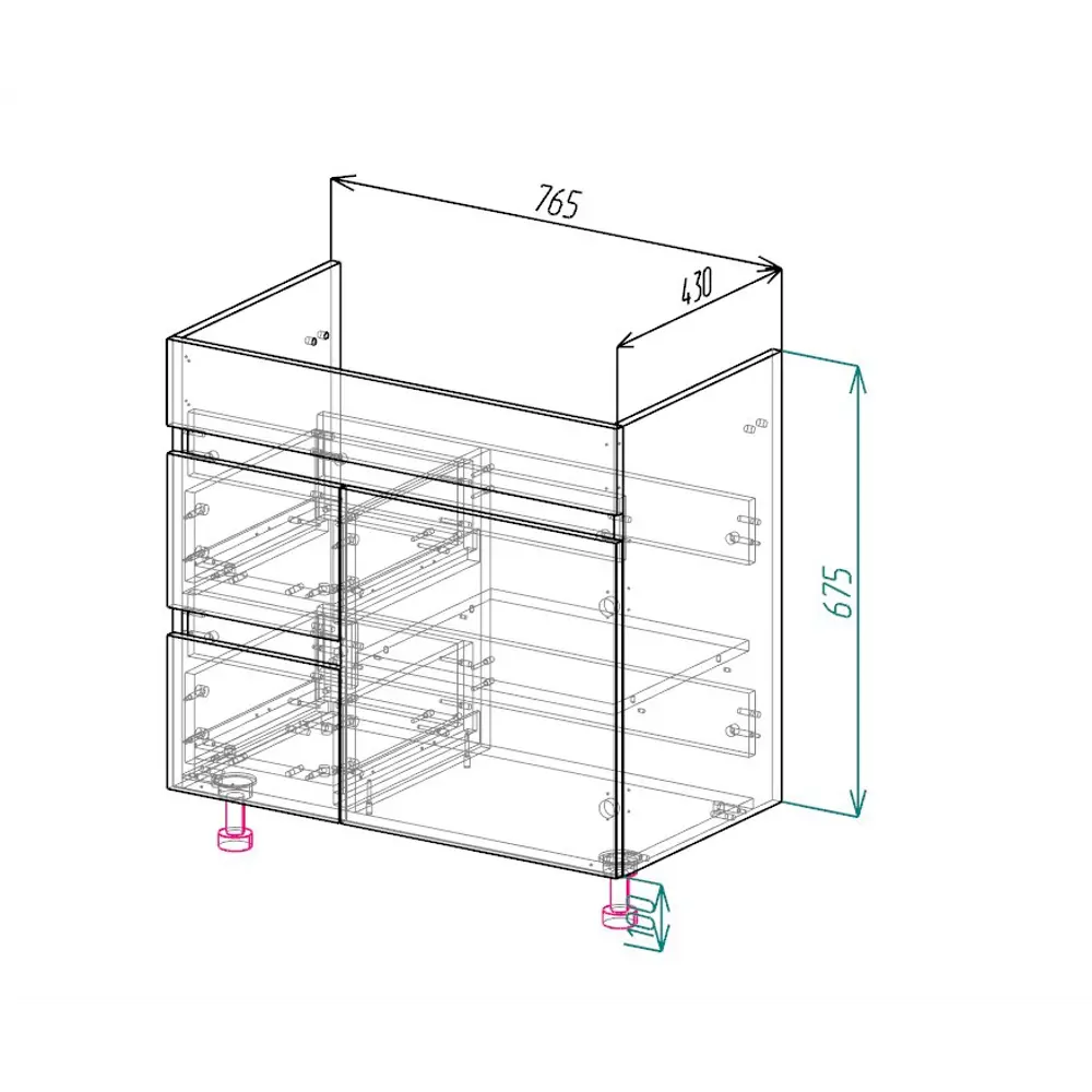 Santreyd Cube - подвесная тумба под раковину 80 см в стиле дуб вотан/графит 87894127 STLM-0076055 - Вид №6