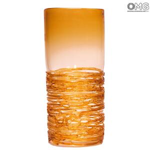 4565 ORIGINALMURANOGLASS Ваза Янтарная Филанте - муранское стекло OMG 16 см